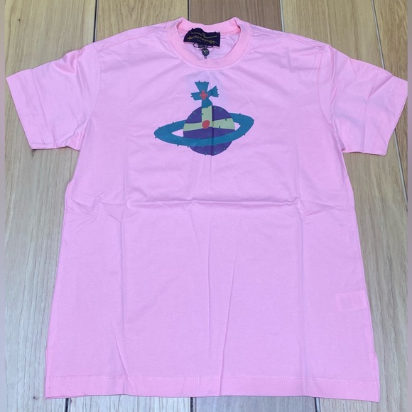 Vivienne Westwood Go Sprayorb Classic Tee Iconic Orbit Logo Unisex Sz S Pink - Picture 4 of 7